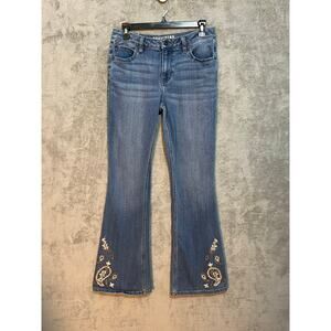 Idyllwind Miranda Lambert Flare Leg Jeans Size 10 Low Rise Paisley Embroidered